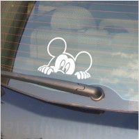 Peeking boy Mouse Funny Car Sticker Graphic Vinyl Cut Decal Gift New Decor White-Window,Bumper,Child,Kids,Micky Present 